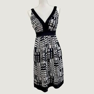 Ice Black and White Patterned Dress, Y2K, Size 10